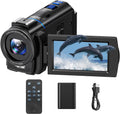 CAMWORLD Kamera, 3 Zoll, Schwarz, Video Camcorder 5K 48MP 270° drehbarer Touchscreen Vlog