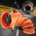 Mudshape Lüftungsanlage, 250 mm, 10m, Orange/Schwarz, Futchoy Gebläse Bauventilator Ventilator Baugebläse, Keller