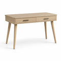 Schreibtisch aus Holzwerkstoff in heller Eichenoptik mit 2 Schubladen, 120 × 55 × 76 cm
