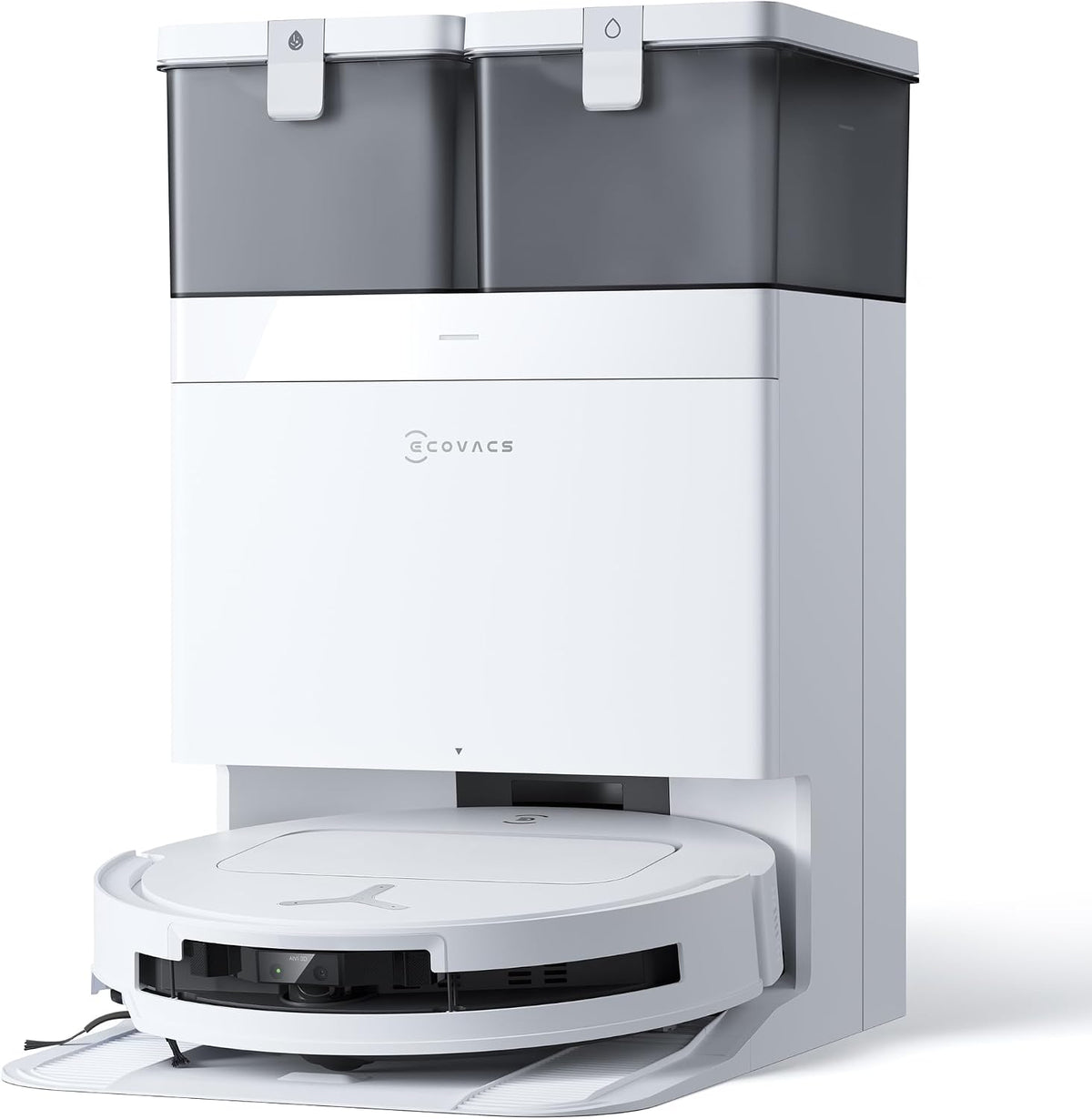 ECOVACS Saugroboter, Schwarz, DEEBOT T50 Omni mit Wischfunktion, 15.000 Pa, T30 Omni-Upgrade, Ausziehbare Seitenbürste und Mopp