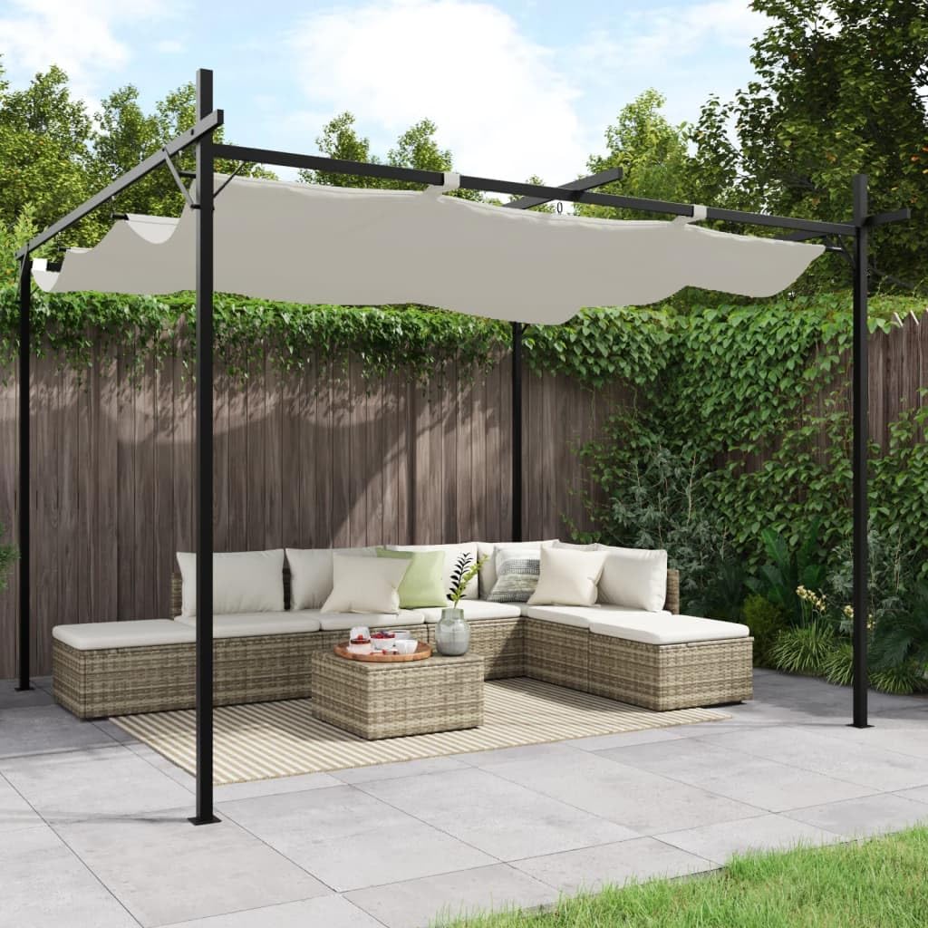 Verderoom Pavillon, 295 x 292 x 230 cm, Creme, Pergola mit Verstellbares Dach Pergola Wasserdicht Stabil