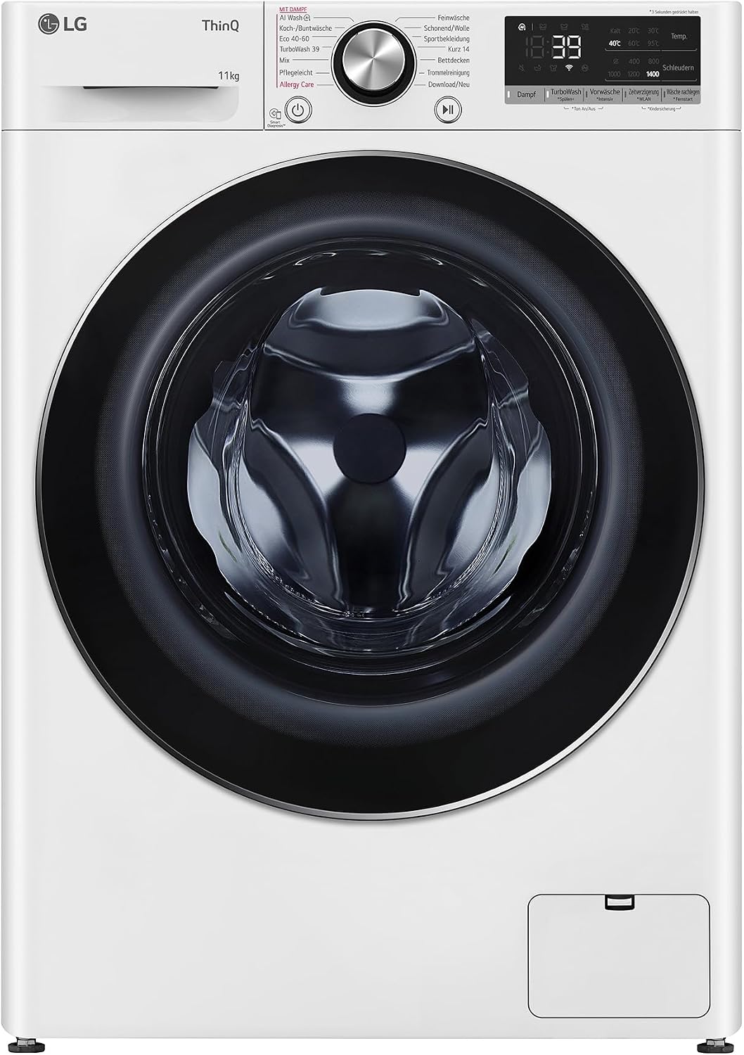 LG Waschmaschine, 11 kg, Weiß, F4WR7012, 1400 U/Min., A -10%, AI DD, TurboWash 360°, Steam, AquaLock, Inverter Direct Drive