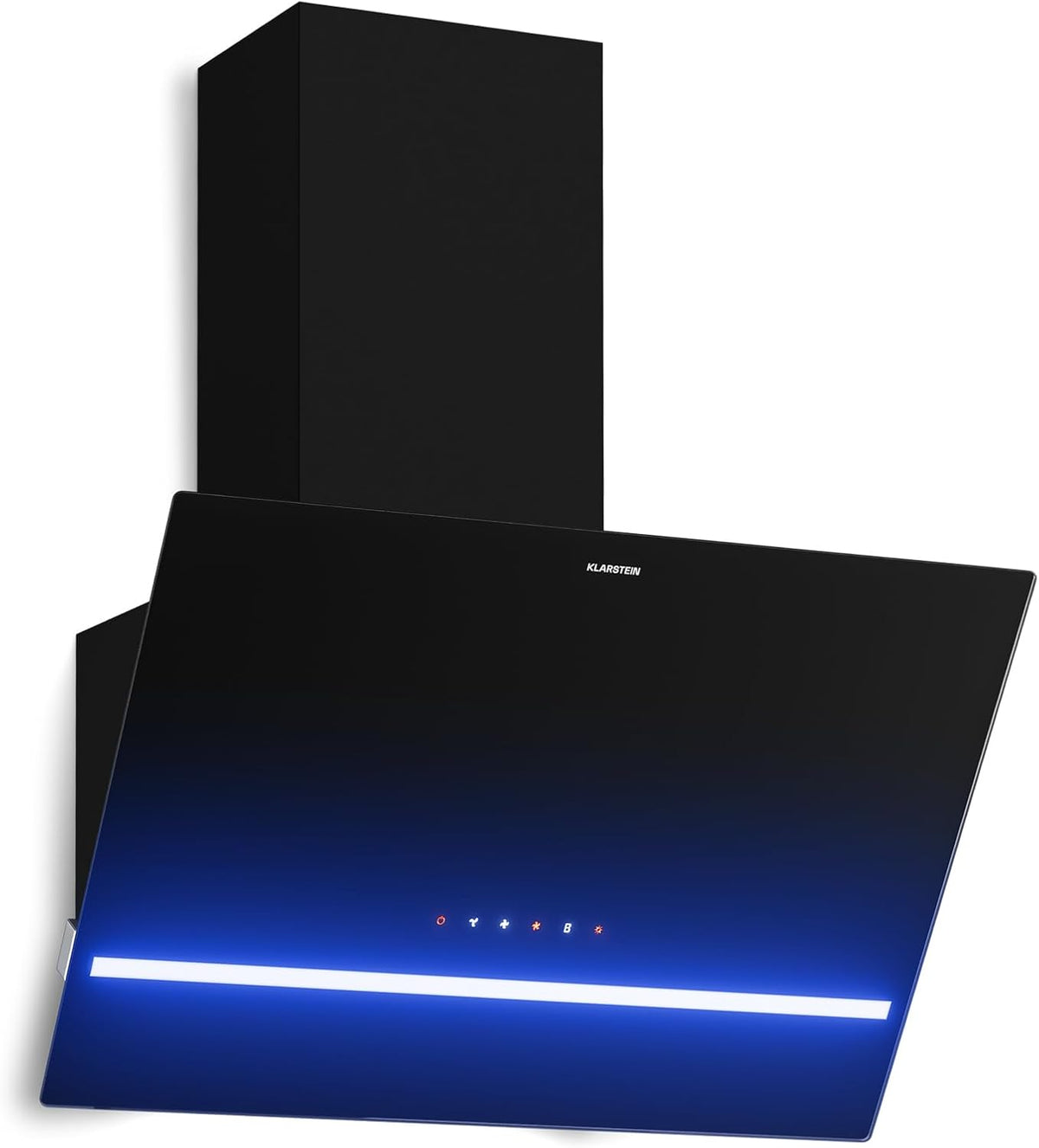 Klarstein Dunstabzugshaube, 60 cm, 818 m, Schwarz, Illuminosa Abzugshaube - Kopffreihaube, ³/h Boost, Touchpanel