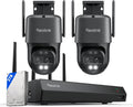 Reolink Überwachungskamera, Schwarz, 4K 8MP Wi-Fi 6 PTZ Aussen WLAN mit Dual-Objektiv, Auto-Tracking-Zoom, 12CH WLAN NVR