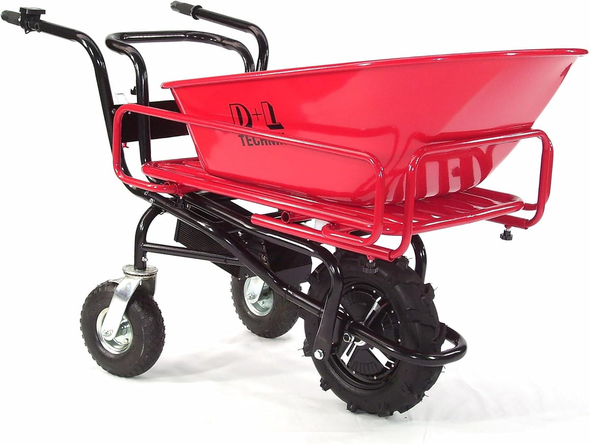 Apex Elektroschubkarre, 200 kg, 18,5 V, Rot/Schwarz, Elektrische Schubkarre Motorschubkarre Li-Ion Akku