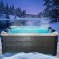 BRAST Aufblasbare Pools, 180x180x65 cm, schwarz/weiß, Whirlpool MSpa Oslo Aero Plus XXL mit Fester Außenwand, 140 Massagedüsen