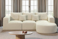 Hawthyhome Sofa, 264x177x59 cm, Beige, mit Schlaffunktion rahmenloses Eck L-Form Couch