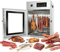 menglanchang Dörrautomaten, 14 Haken (bis zu 7,5 kg pro Durchgang), 800 W, Lebensmittelechter Edelstahl, Silber