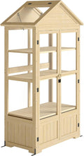 Outsunny Dachfenster, 100 x 56,5 x 178 cm, Natur, Frühbeet aus Holz Abschließbar Gewächshaus Treibhaus mit 4, Frühbeetkasten mit Doppeltür