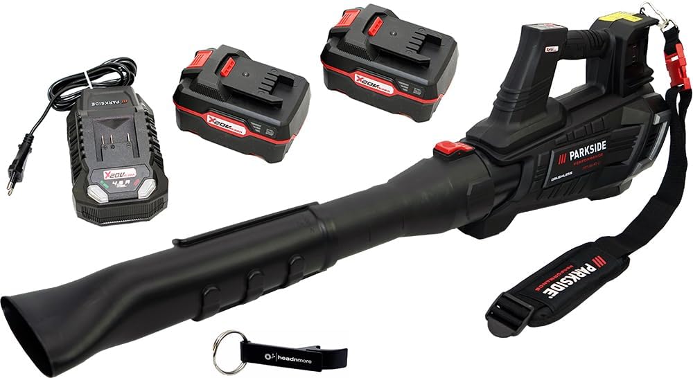 HEADNMORE Laubbläser, 40 V, Schwarz/Rot, Bundle - Parkside Performance Akku Turbinen PPTLBA 40