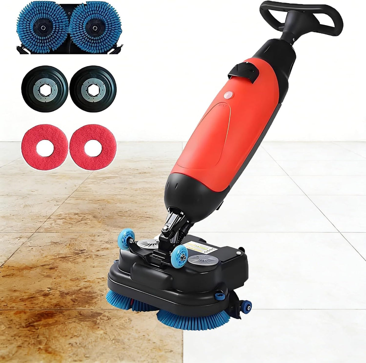 Kommerzielle Bodenpoliermaschinen, 43,2 cm, 13000 m, Schwarz, elektrischer batteriebetriebener Bodenschrubber, Breite