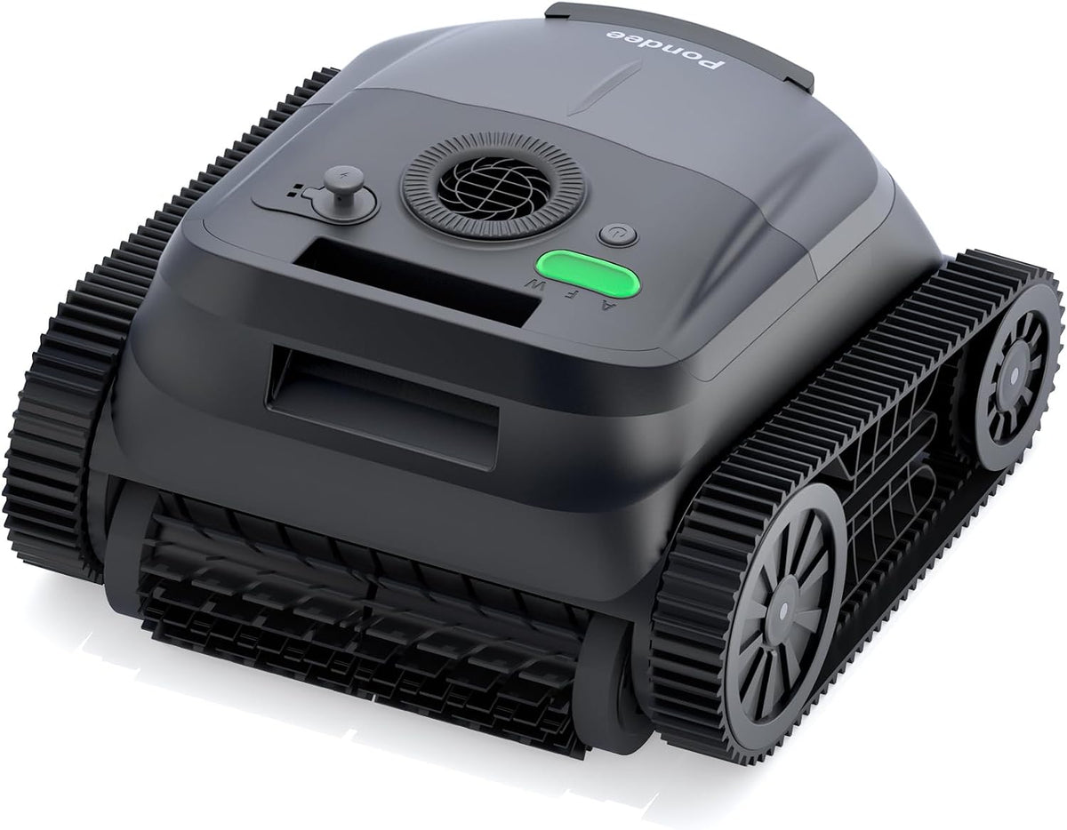 Pondee Poolroboter, 21 m, 300m, Schwarz, (2026 Upgrade) X5 Akku Wand und Boden, Wasserlinie & Boden Reinigung, Intelligente Navigation