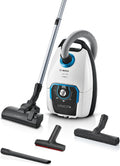 Bosch Staubsauger, 650 W, Weiß, mit Beutel ProSilence Serie 8 BGB75XSIL, Boden, Hygiene-Filter, 10 Jahre Motorgarantie