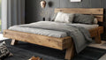 Bett, 140 x 200 cm, Eiche, Generic Futon Balken Rustic- massiv Holz geölt Schlafzimmer
