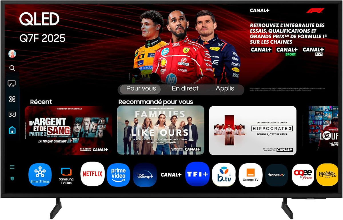 Samsung Fernseher, 165 cm, Schwarz, Smart TV, TQ65Q7F - QLED- 65 - 4K UHD 3840 x 2160 - HDR10+