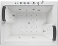 Jet-Line Whirlpool-Badewannen, Weiß/Schwarz, Whirlpool Eck Badewanne, Whirlwanne, XXL Wanne Babilon II, 2 Personen