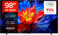 TCL Fernseher, 98 Zoll, Schwarz, 98P8K QLED 4K HDR UHD, Smart Google TV (Dolby Vision & Atmos, 144Hz Motion Clarity Pro