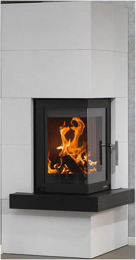 Oranier Öfen, 7 kW, Weiß/Schwarz, Kaminbausatz Club (W+) optional mit Wärmespeicher Beton