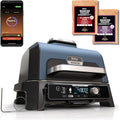 Ninja Outdoor-Grill, Schwarz, Woodfire Pro Connect XL Elektrischer BBQ Smoker Grill, wetterfest