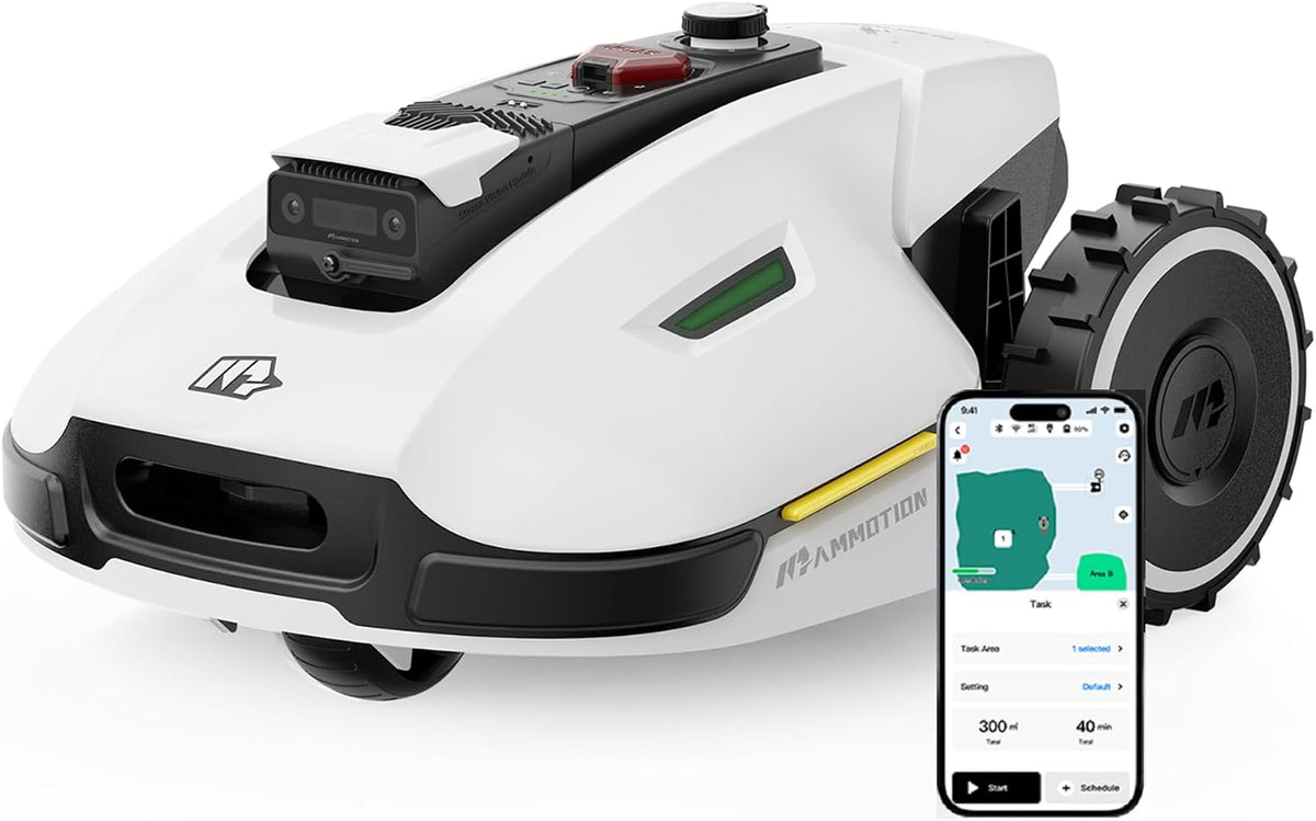 Mammotion Mähroboter, 3000 M, 3600m, 3000m, Weiß/Schwarz, YUKA 3000 ohne Begrenzungskabel, NetRTK+Vision, Keine RTK-Antenne erforderlich
