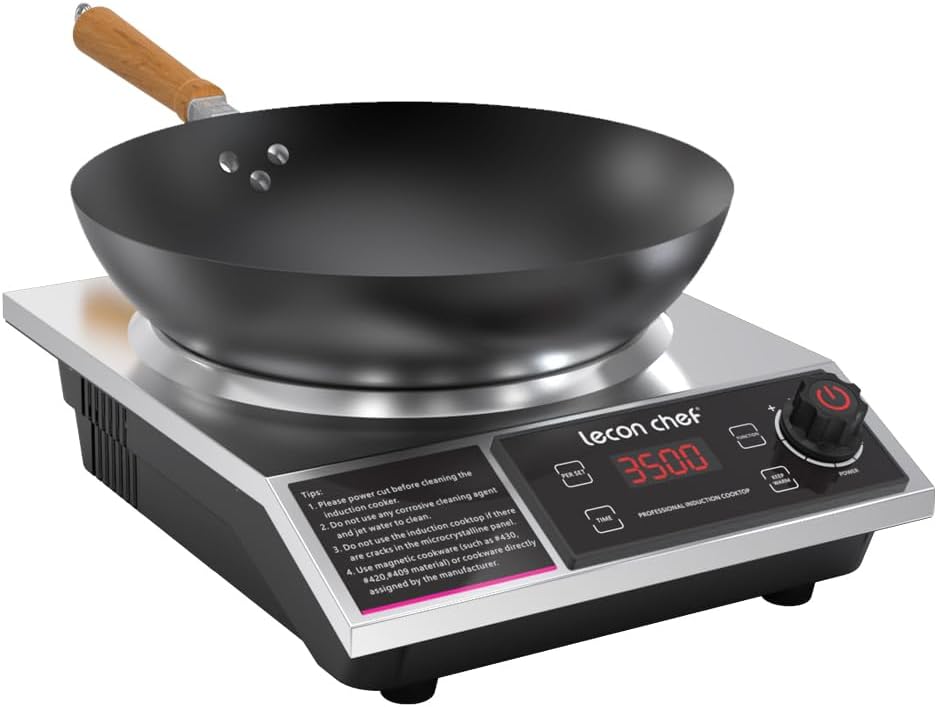 Induktionskochplatte Kochfeld, 3500 W, Schwarz, mit Wok induktion Einzel Kochplatten