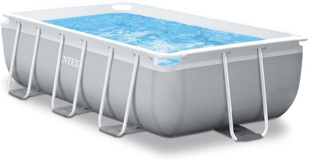 Intex Stahlrahmenpool, 1.75M, 0.8M, 3M, Grau/Weiß, X X Prism Frame Rectangular Pool Set