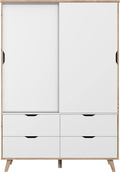 Kleiderschrank Forte, 201.5 cm, 139 cm, 53 cm, Eiche, VANKKA Schrank 140 Schiebetüren Skandinavischer Stil