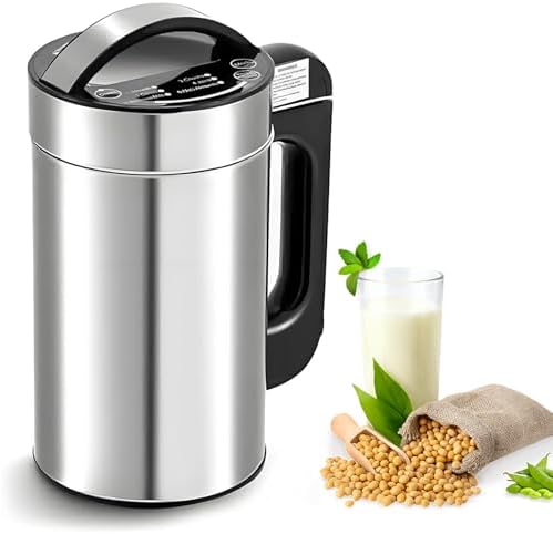 Pflanzenmilchbereiter Milchaufschäumer, 1,2 l, Schwarz, Selbstreinigende Maschine mit Sieb, für Mandel-, Sojabohnen