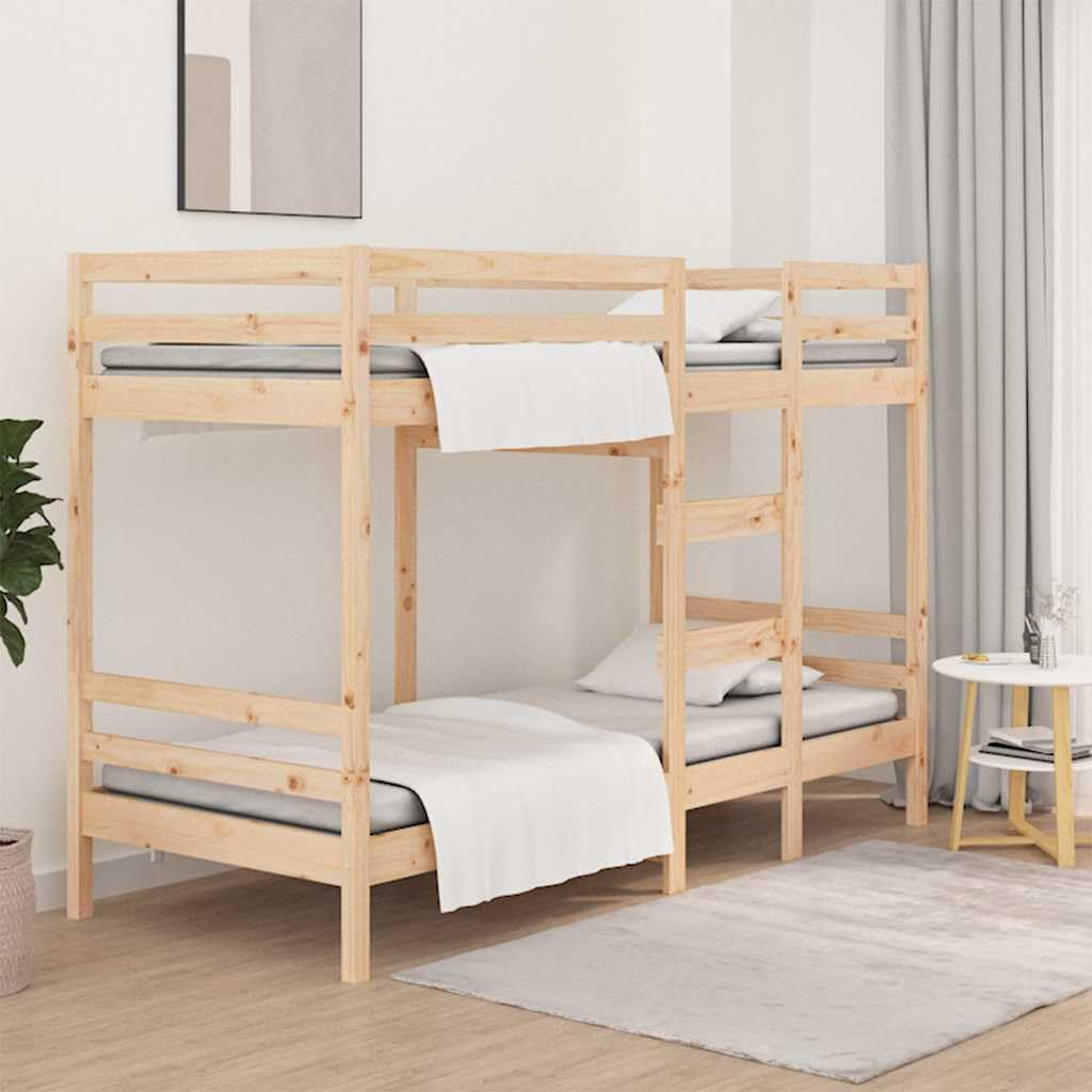 Willood Bettrahmen, 90x190 cm, Massives Kiefernholz (unbehandelt), Braun, Etagenbett Hochbett Schlafzimmerbett Stockbett Holzbett