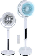Midea Ventilator, 24 m, Weiß, Stand mit 12 Geschwindigkeiten, mit Fernbedienung, leiser mit Oszillation von 120 ° + 135 °
