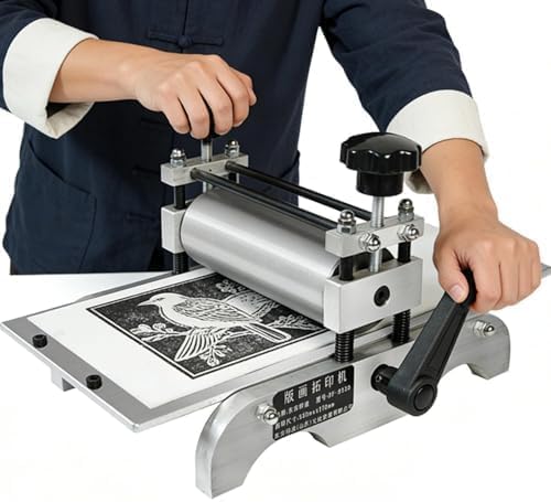 GZGHRZQS Druckpressen, 31 x 17 cm, Kupfer, Manuelle Ätzdruckpresse, Tragbare Druckpresse & Flachpresse, für Hochdruck und Tiefdruck auf Papier