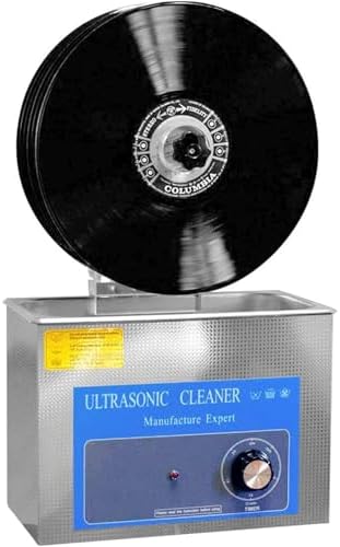Ultraschall Waschmaschine, Weiß, Schallplattenreinigungsgerät, Tiefenreinigungs-Disc- mit Trockengestell, 0-20 Minuten Zeitschaltuhr