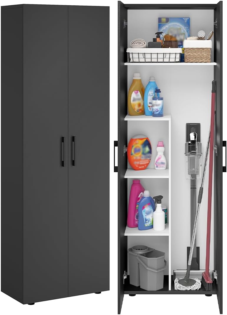 Bellamio Staubsauger, 60 cm, Schwarz, Apol Besenschrank breit, fach, Stauraum