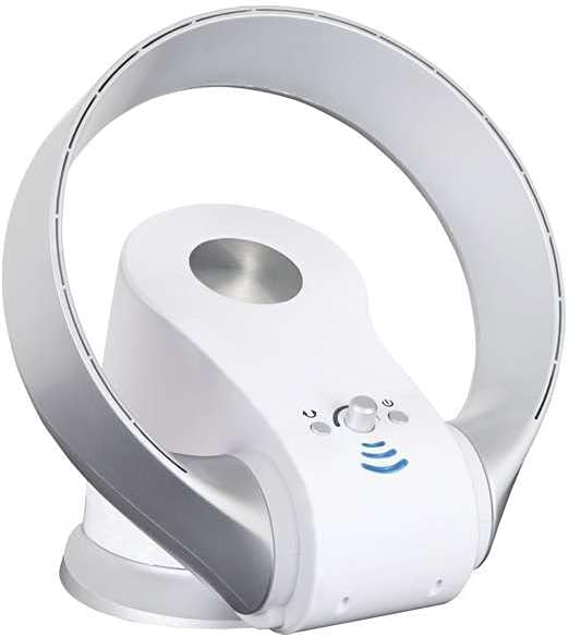 Syntesy Tischventilatoren, 30 cm, Weiß/Silber, Unsichtbarer Ventilator