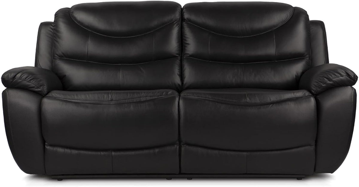 Sofa Bostonsofa, schwarz, Nevada Leder mit Relaxfunktion - mit unabhängigen