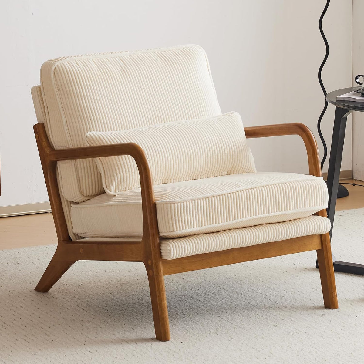 Bonnlo Lounge- & Cocktailsessel, 200 kg, Beige, Sessel Gepolsterter Cocktailsessel, Moderner loungesessel, Ohrensessel für Wohnzimmer
