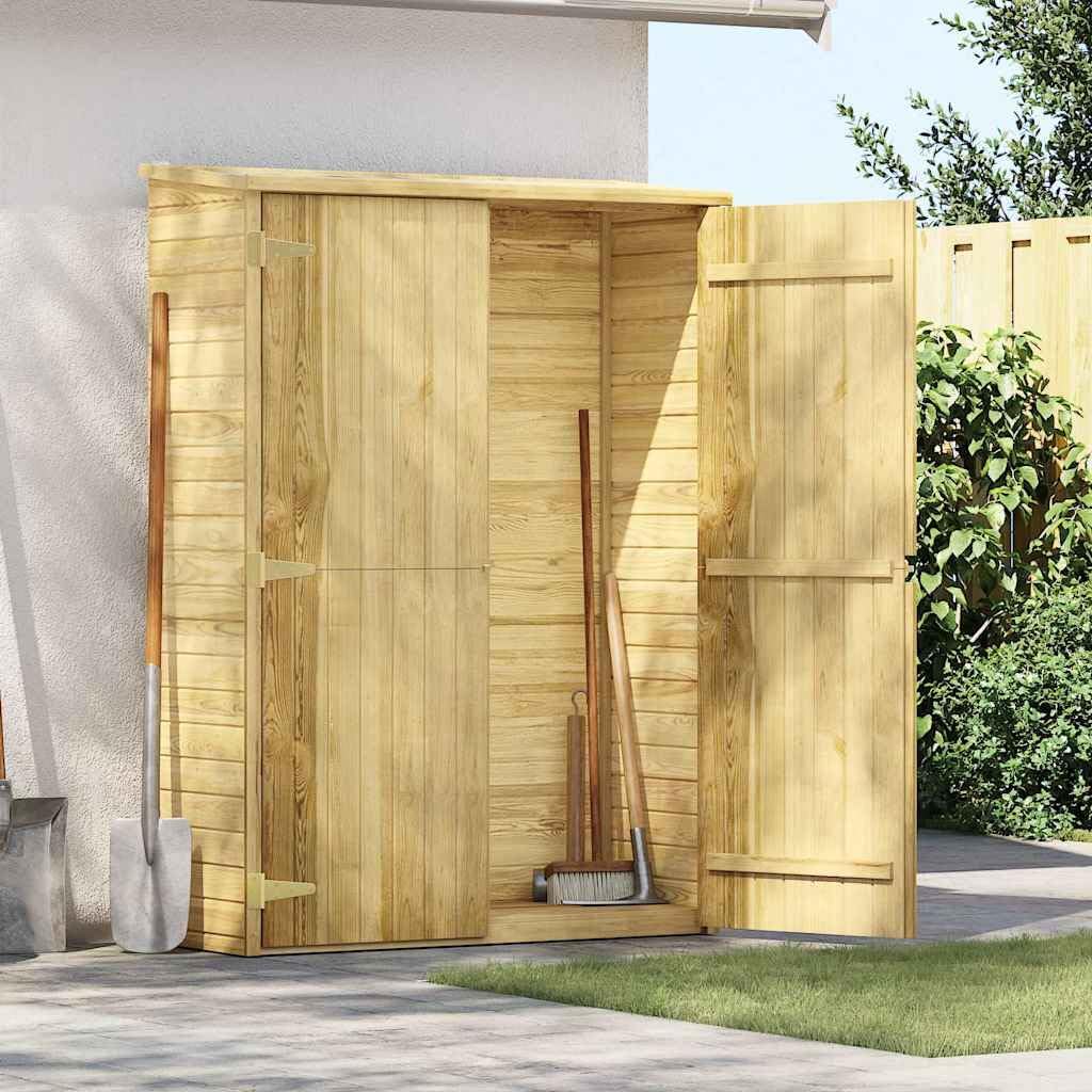 Gerätehaus Iiaky, 123 x 50 x 171 cm, Holz, Geräteschuppen groß Gartenhaus Wetterfest Gartenschrank