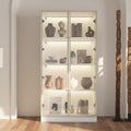 Caldion Vitrine, 80x40x160 cm, Weiß, nschrank mit Glastüren und Beleuchtung Glas Stehend