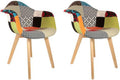 HOME DECO FACTORY Ohren- & Armlehnensessel, 62 x 60,5 x 86 cm, Mehrfarbig, The HD3096 Sessel, skandinavisch, Patchwork