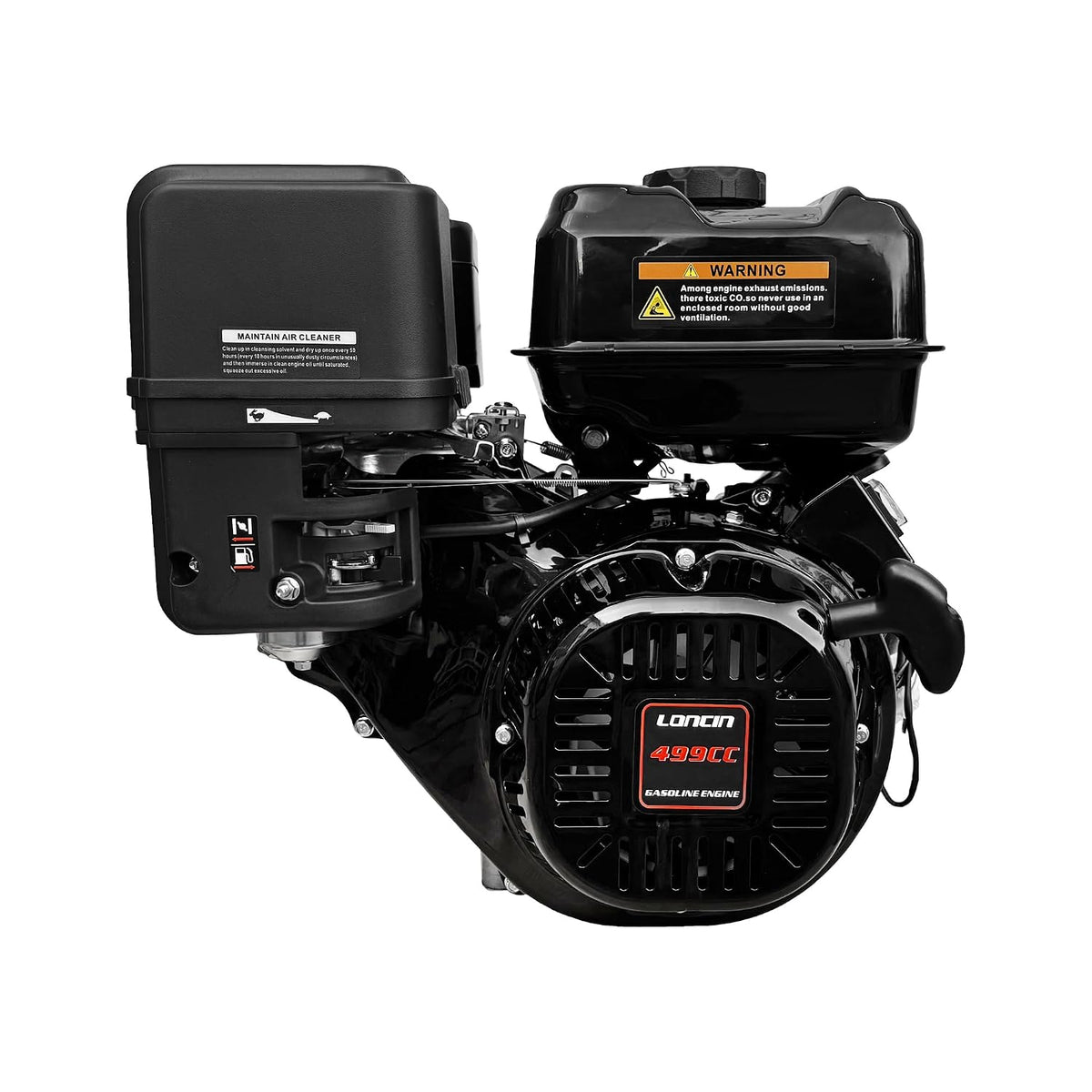 Loncin Viertaktersatzmotoren, 25.4 mm, Schwarz, Benzinmotor H500FD/C Standmotor Ersatzmotor 20 PS 499ccm