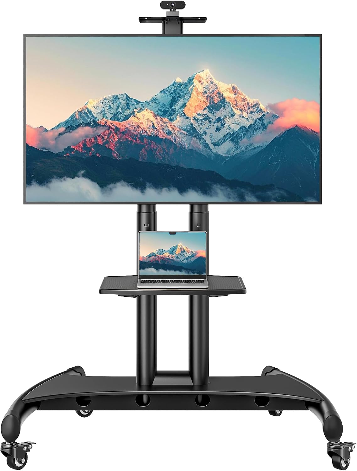 Rollbarer Fernseher, 210,8 cm, 83 Zoll, 59,9 kg, Schwarz, TV-Ständer mit Ablage und Kamera-Halterung für 81, ) bis zu