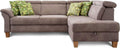 CAVADORE Sofa, Beige, Eck Ammerland mit Ottomane rechts/Federkern- im