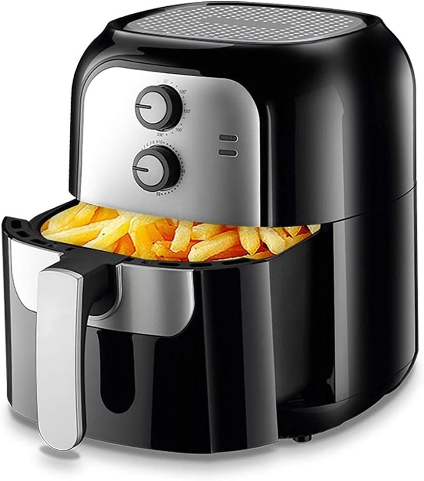 YHQKJ Heissluftfritteuse, 1400 W, Schwarz, Heißluftfritteuse mit, ölfreier 6-Liter-Heimkocher, Antihaft-Fritteuse und Backblech Needed