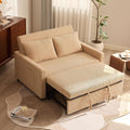 Sofa Litbird, Hellbraun, Schlaf 2-Sitzer, 3-in-1 ausziehbares Bett, Cordstoff Schlafcouch mit Verstellbarer Rückenlehne
