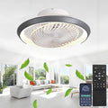 TJSC Deckenventilator, 49 cm, 72 W, Grau, LED mit Beleuchtung, Dimmbar Invisible Deckenlampe mit Ventilator, 360° Drehbar