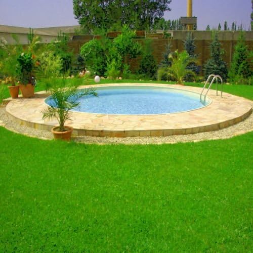 Poolzon Eingelassene Schwimmbecken, 1,50m, blau/weiß, Schwimmbecken Rundpool Fun-Zon 4, 50 x Stahlwandpool, Rundbecken