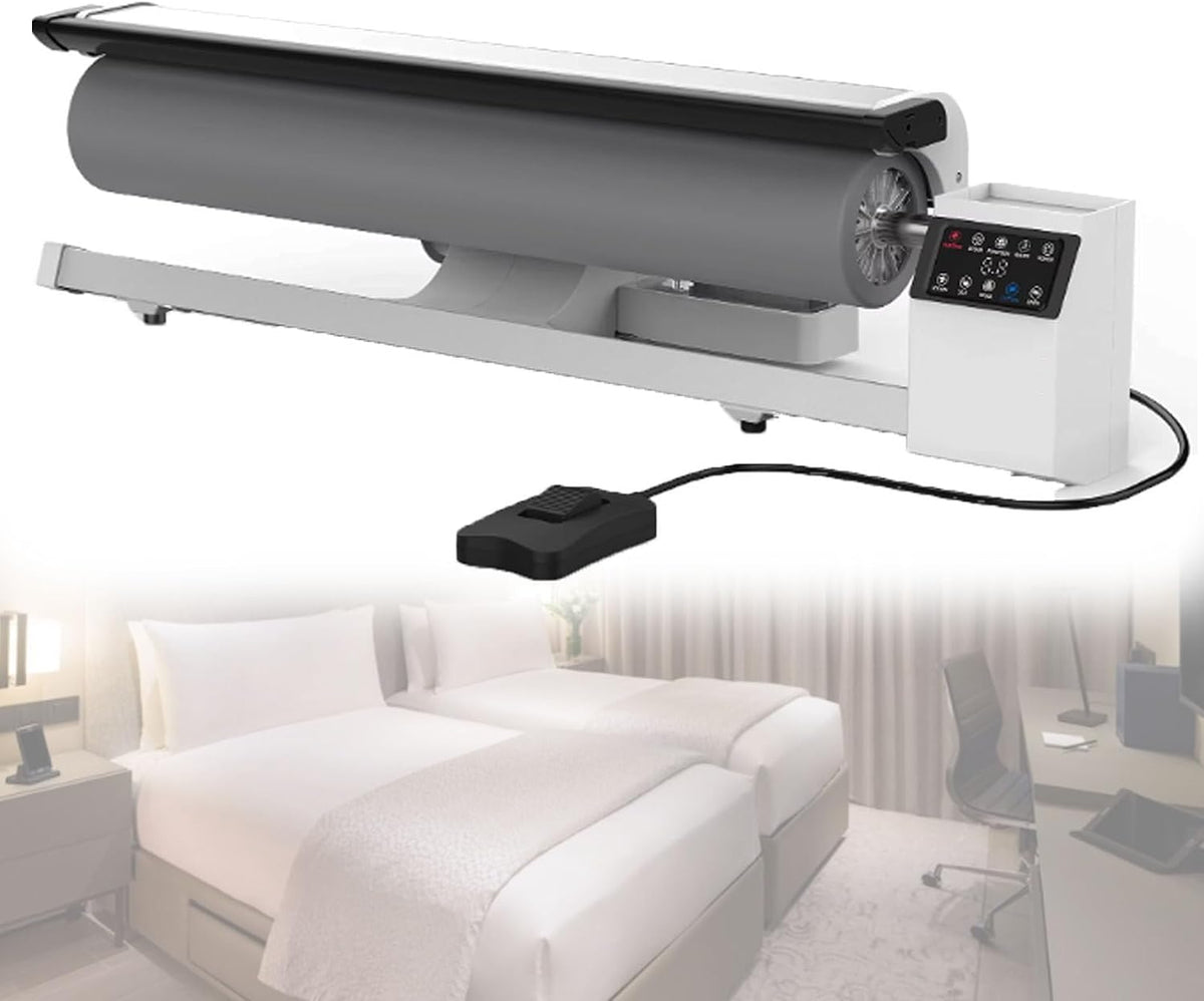 Pfps Bügelpressen, 90 cm, 2,5m, Schwarz, Rotationsbügelmaschine Mit Touchscreen, Gewerbliche Dampfbügelmaschine