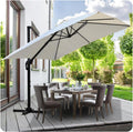 Jaxguom Sonnenschirme, 300x300 cm, Beige, Drehbar Ampelschirm Sonnenschirm eckig Gartenschirm mit, Terrasse