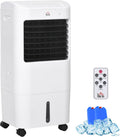 HOMCOM Mobiles Klimagerät, 15 L, Weiß, 3 in 1 Mobile Luftkühler mit Wasserkühlung und Wassertank