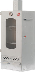 ITA Outdoor-Grill, Silber, Räucherofen 7012 - Räucherschrank mit 3 Etagen -, mit Sichtfenster & Kaminabzug - Qualität Made In EU Direkt